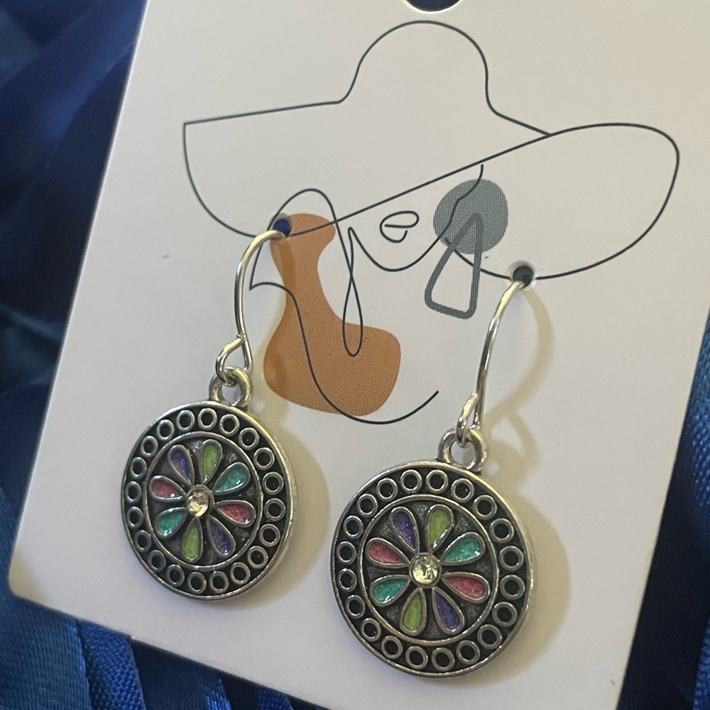 Colorful Medallion Dangle Earrings